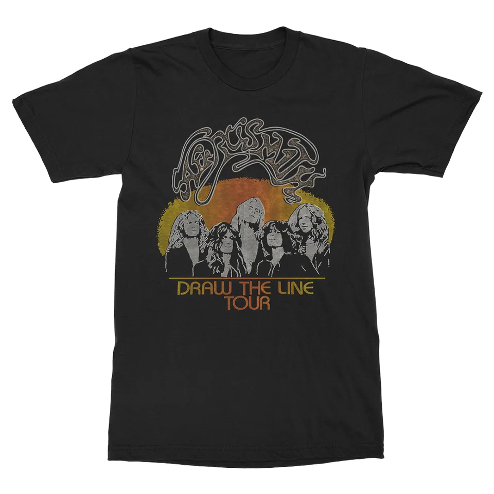 Aerosmith Draw The Line In Concert t-shirt nera cotone
