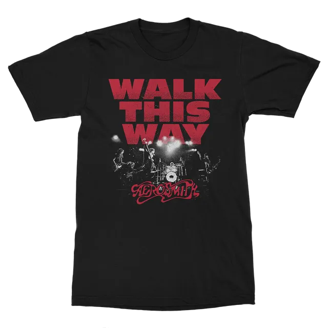 Aerosmith Walk This Way t-shirt nera unisex