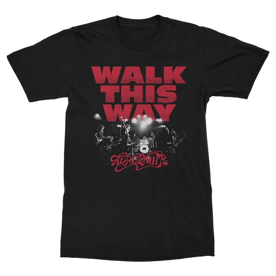 Aerosmith Walk This Way t-shirt nera unisex