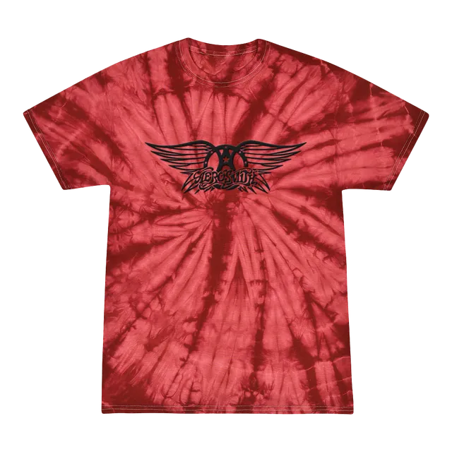 Aerosmith Tie-Dye t-shirt rossa logo nero