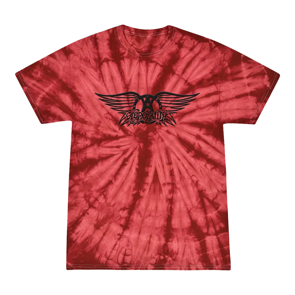 Aerosmith Tie-Dye t-shirt rossa logo nero