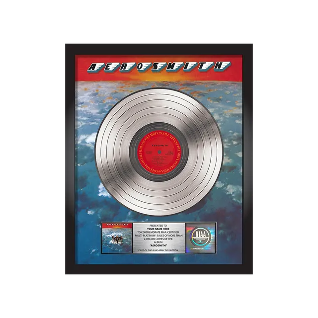 Aerosmith Platinum Album Award targa disco platino cornice nera