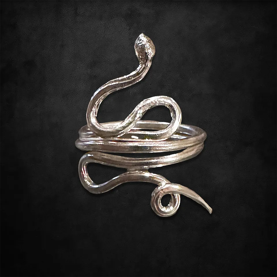 Aerosmith Nine Lives Baby Snake anello argento fatto a mano
