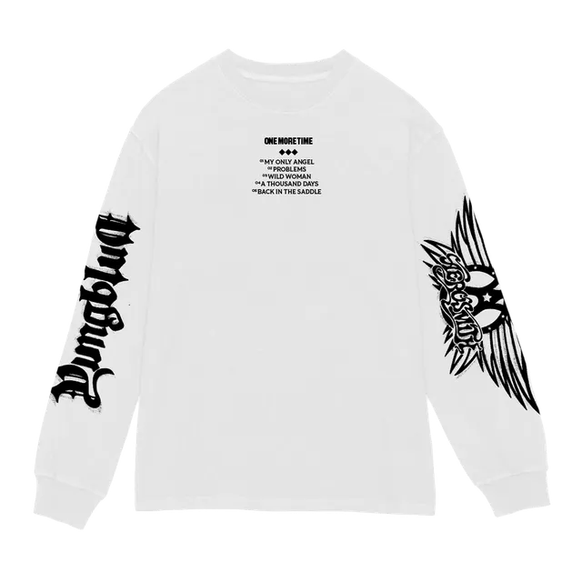 Aerosmith Yungblud One More Time maglia manica lunga bianca