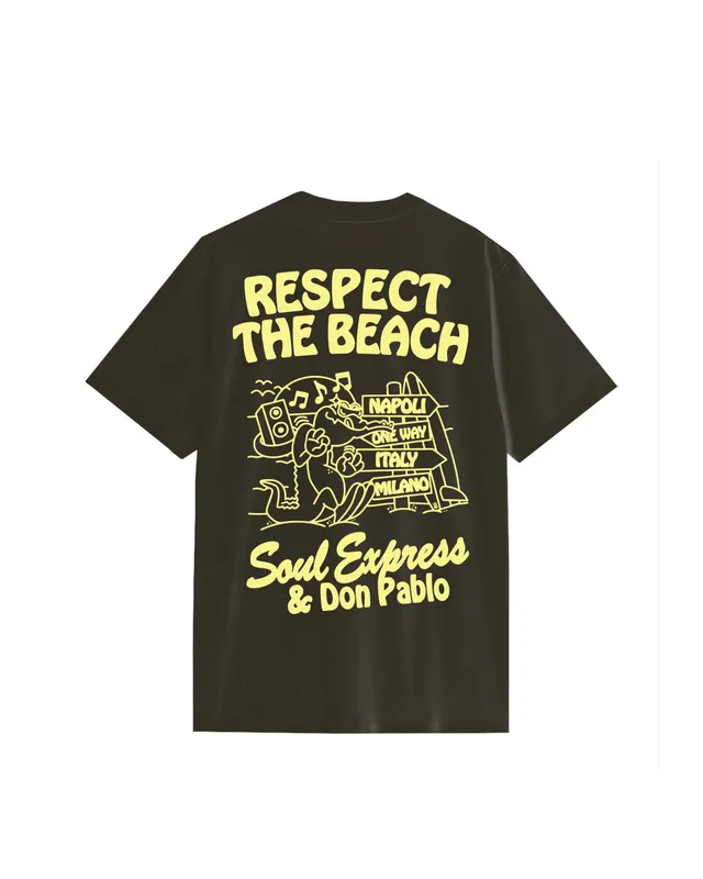 Soul Express Bar Disco Respect the Beach t-shirt grigia cotone