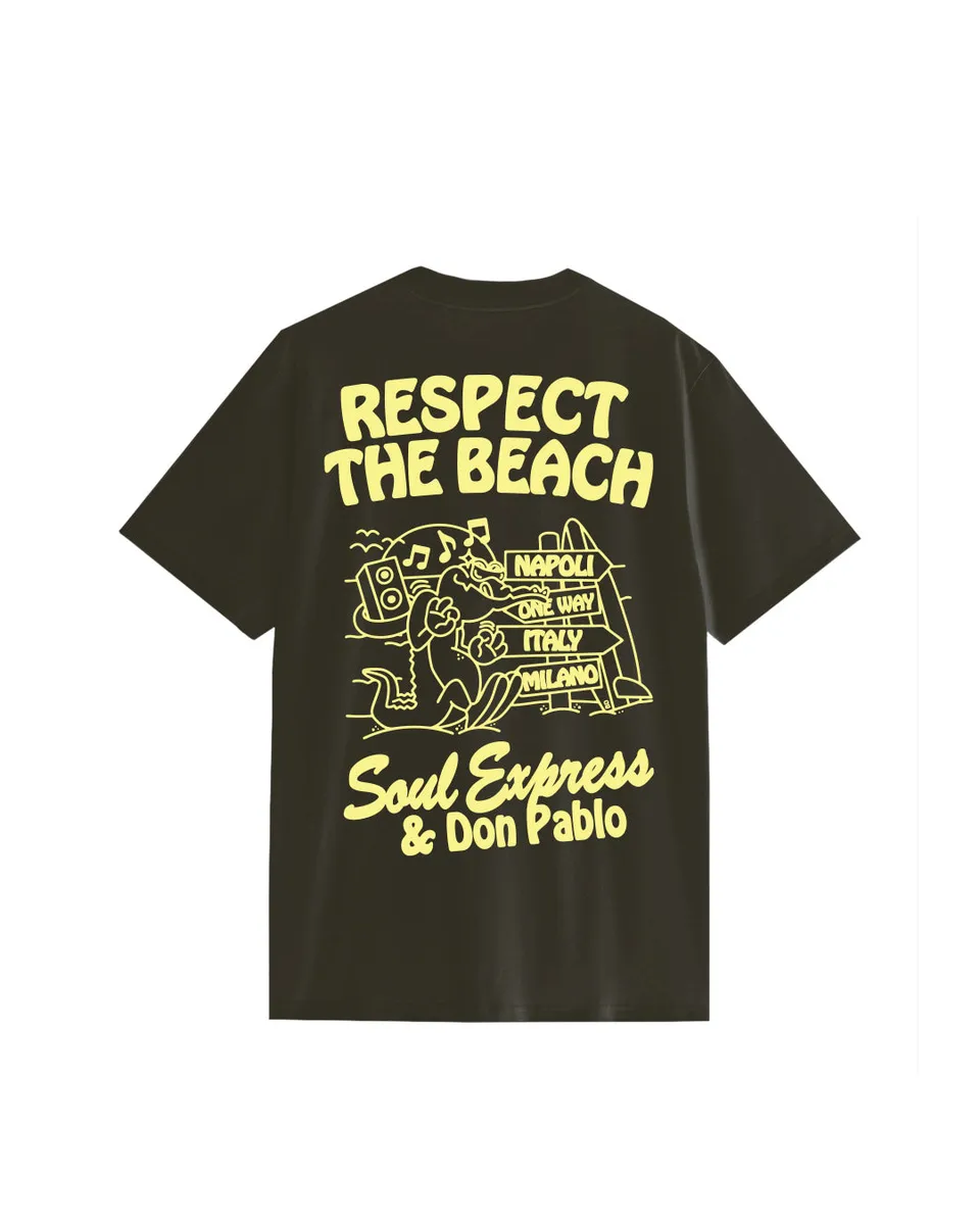 Soul Express Bar Disco Respect the Beach t-shirt grigia cotone