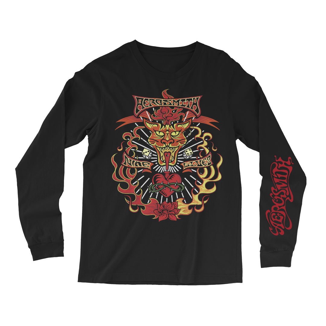 Aerosmith Nine Lives maglia maniche lunghe nera vintage