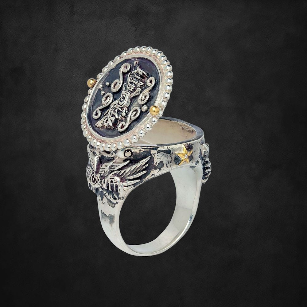 Aerosmith Get Your Wings anello argento ali