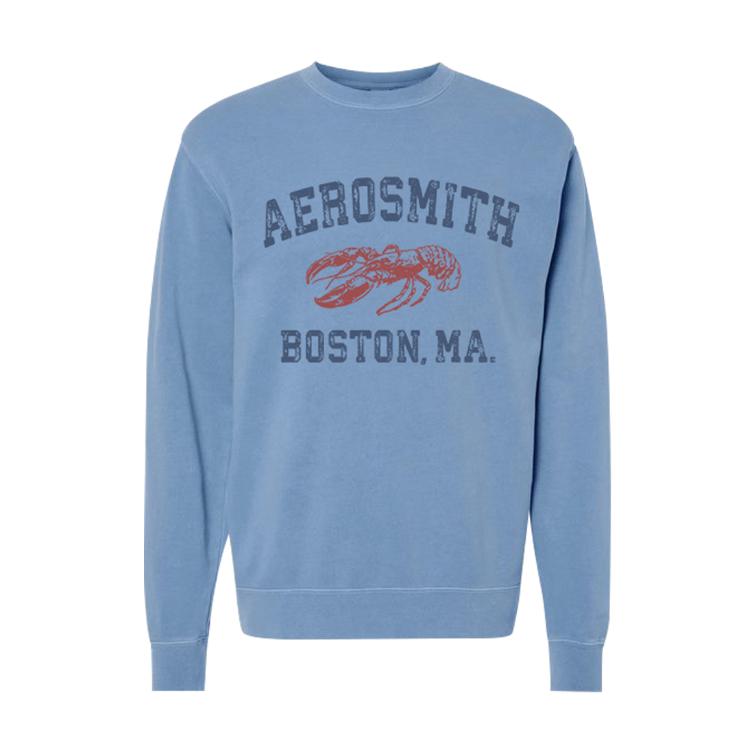 Aerosmith Boston Lobster felpa girocollo azzurra
