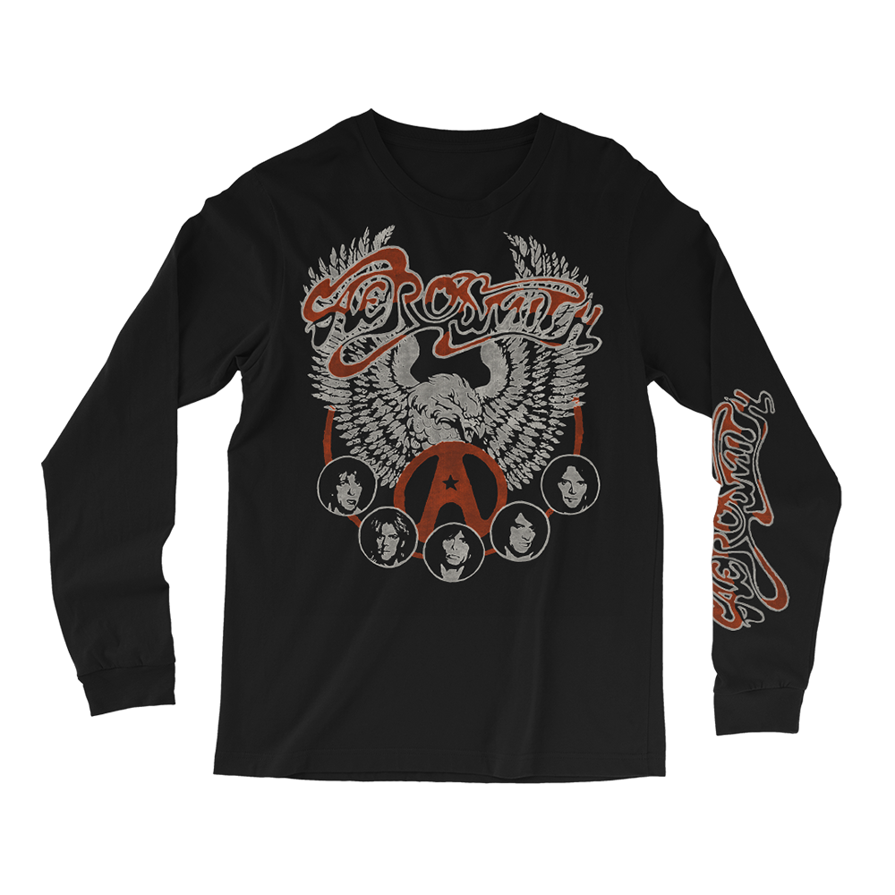 Aerosmith Wings maglia manica lunga nera