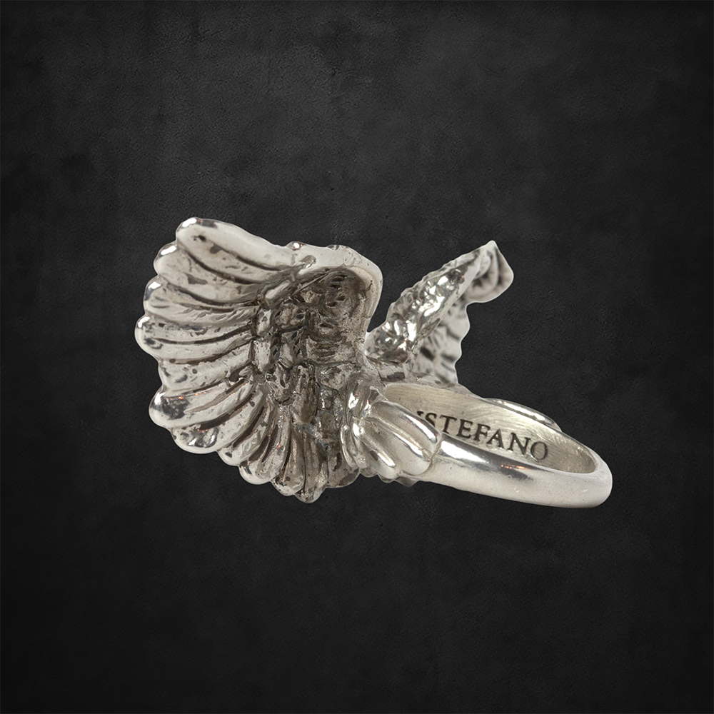 Aerosmith Angel of Mercy Anello Argento Diamanti Neri
