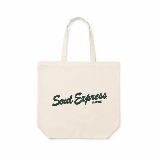 Soul Express Records Logo Shopper Beige Cotone