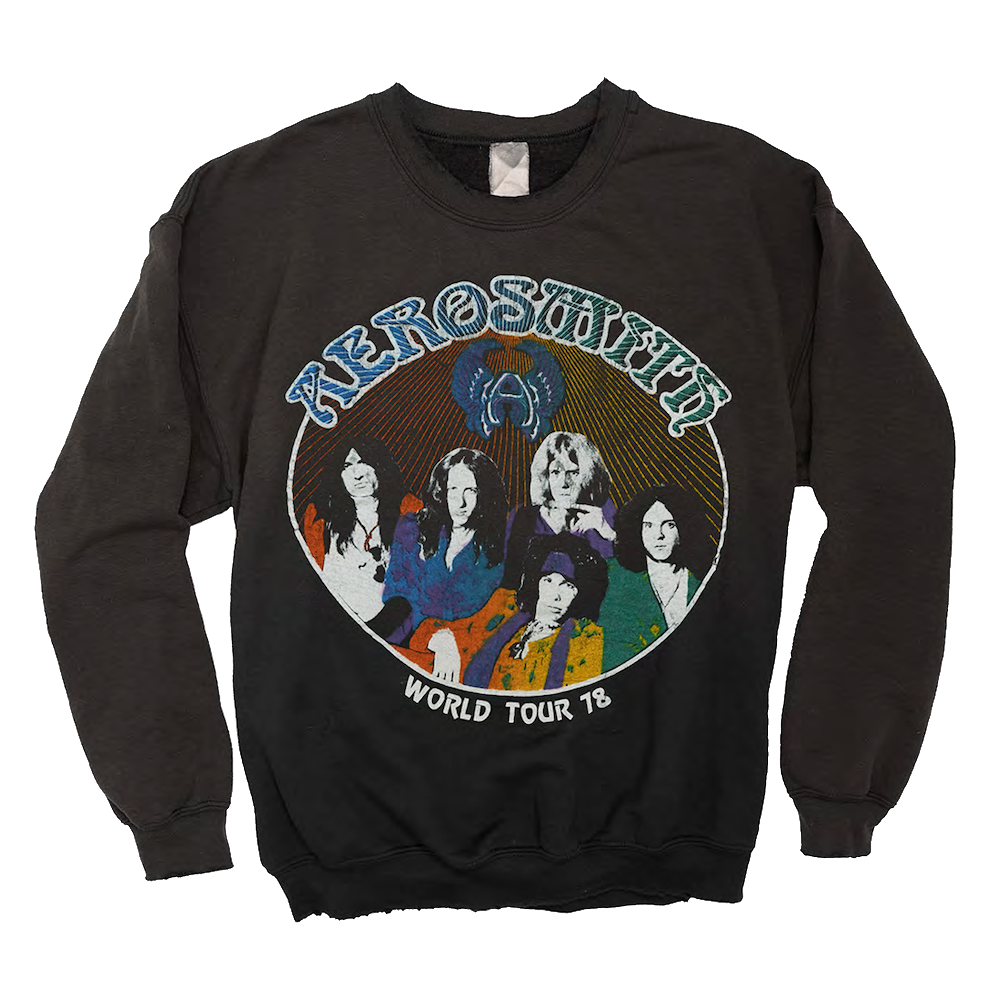 Aerosmith Madeworn World Tour '78 felpa girocollo cotone