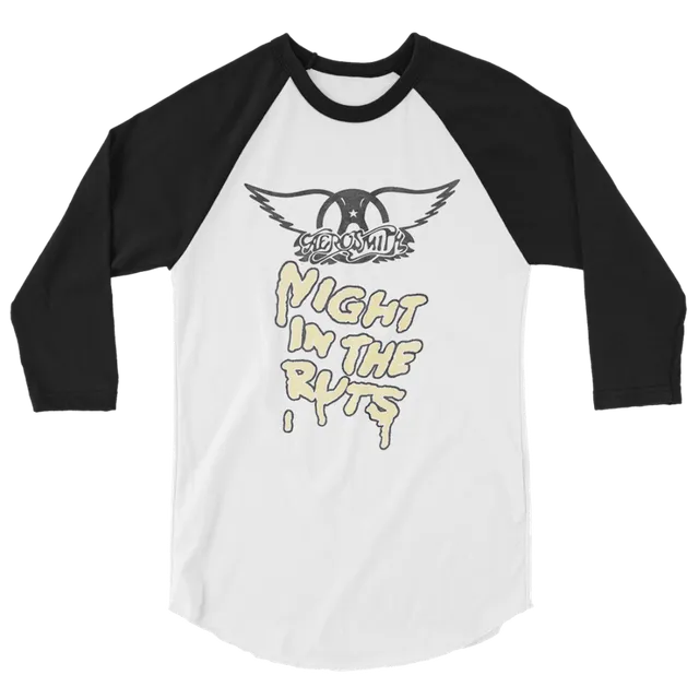 Aerosmith Right In The Raglan maglietta maniche 3/4 cotone