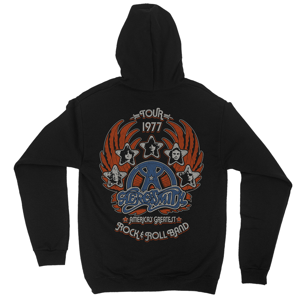 Aerosmith Tour 77 felpa con zip nera unisex