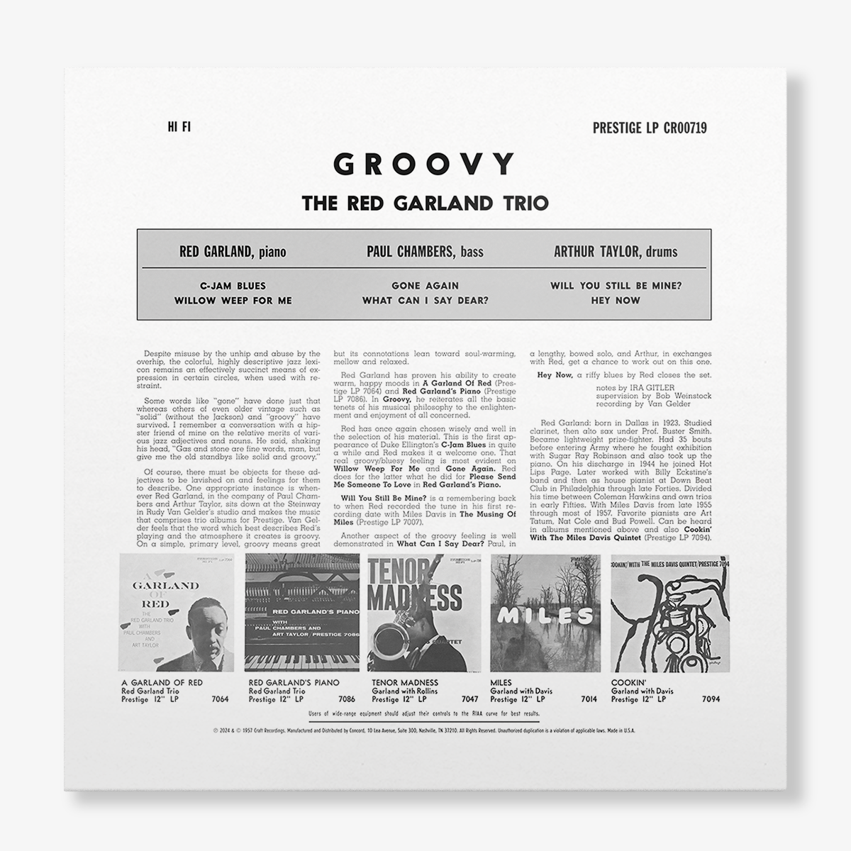 Original Jazz Classics Series Groovy LP vinile 180g 1957