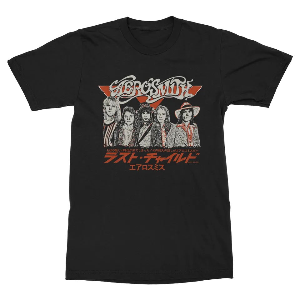 Aerosmith Last Child t-shirt nera unisex katakana 12"