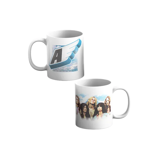 Aerosmith tazza bianca ceramica 15 oz foto band