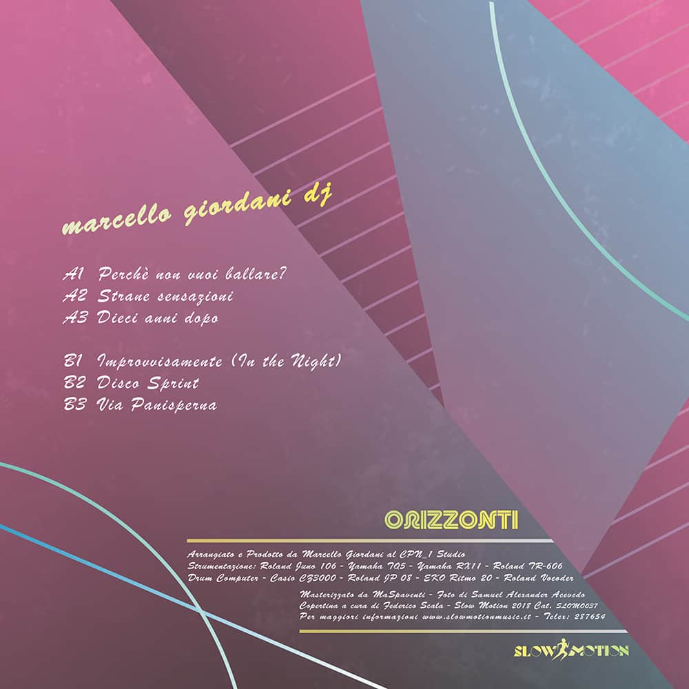 Slow Motion Marcello Giordani Orizzonti disco vinile LP 2018