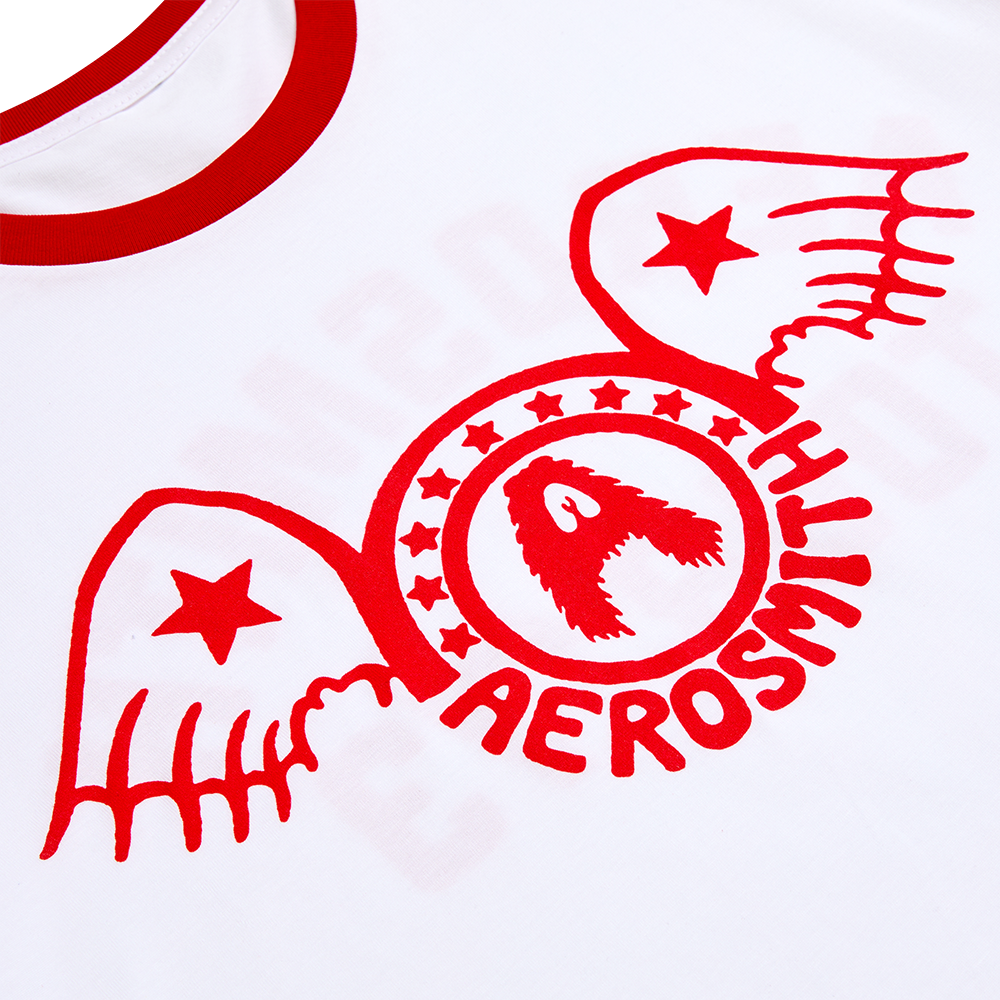 Aerosmith The Legendary Debut ringer t-shirt bianco rossa