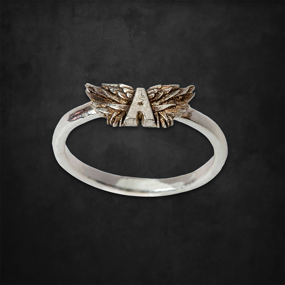Aerosmith Flying A anello argento sterling