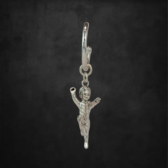 Aerosmith Babyface orecchino hoop argento patina