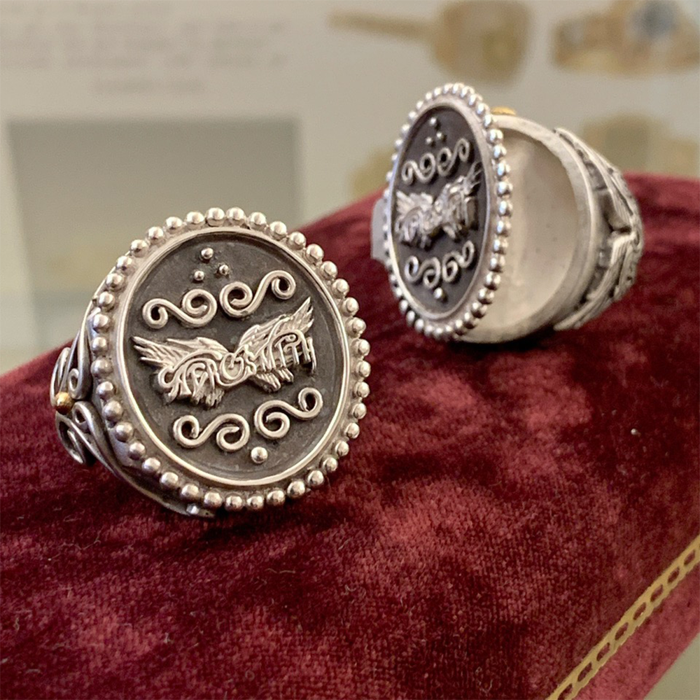 Aerosmith Sin City anello argento finitura lucida
