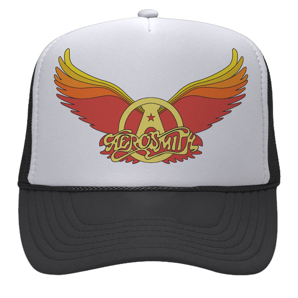 Aerosmith Wings Logo cappello trucker bianco nero