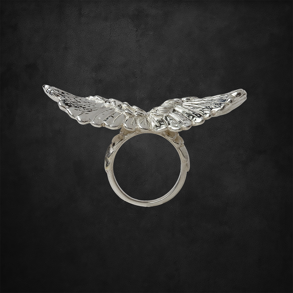 Aerosmith Angel of Mercy Anello Argento Diamanti Neri