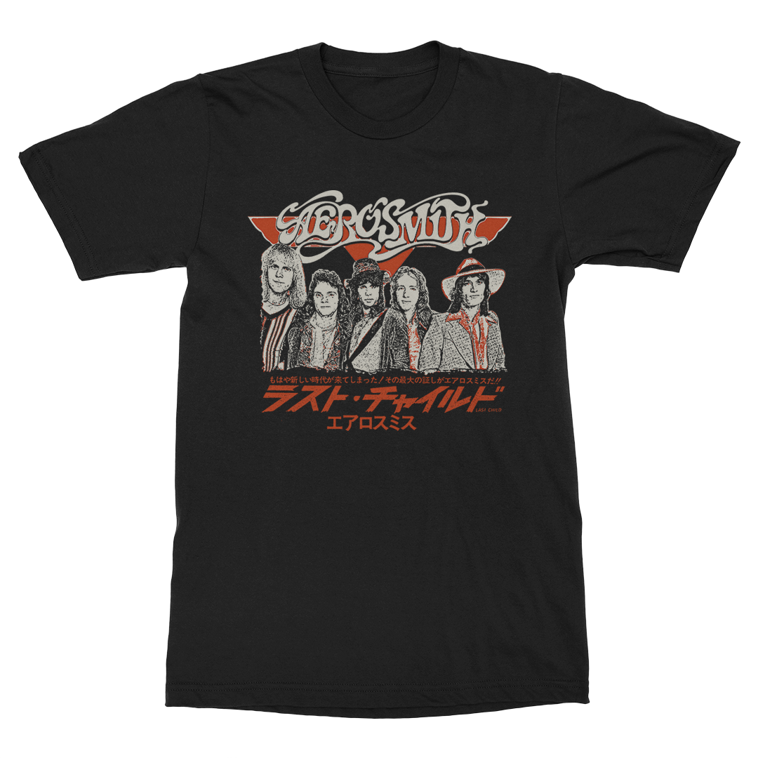Aerosmith Last Child t-shirt nera unisex katakana 12"