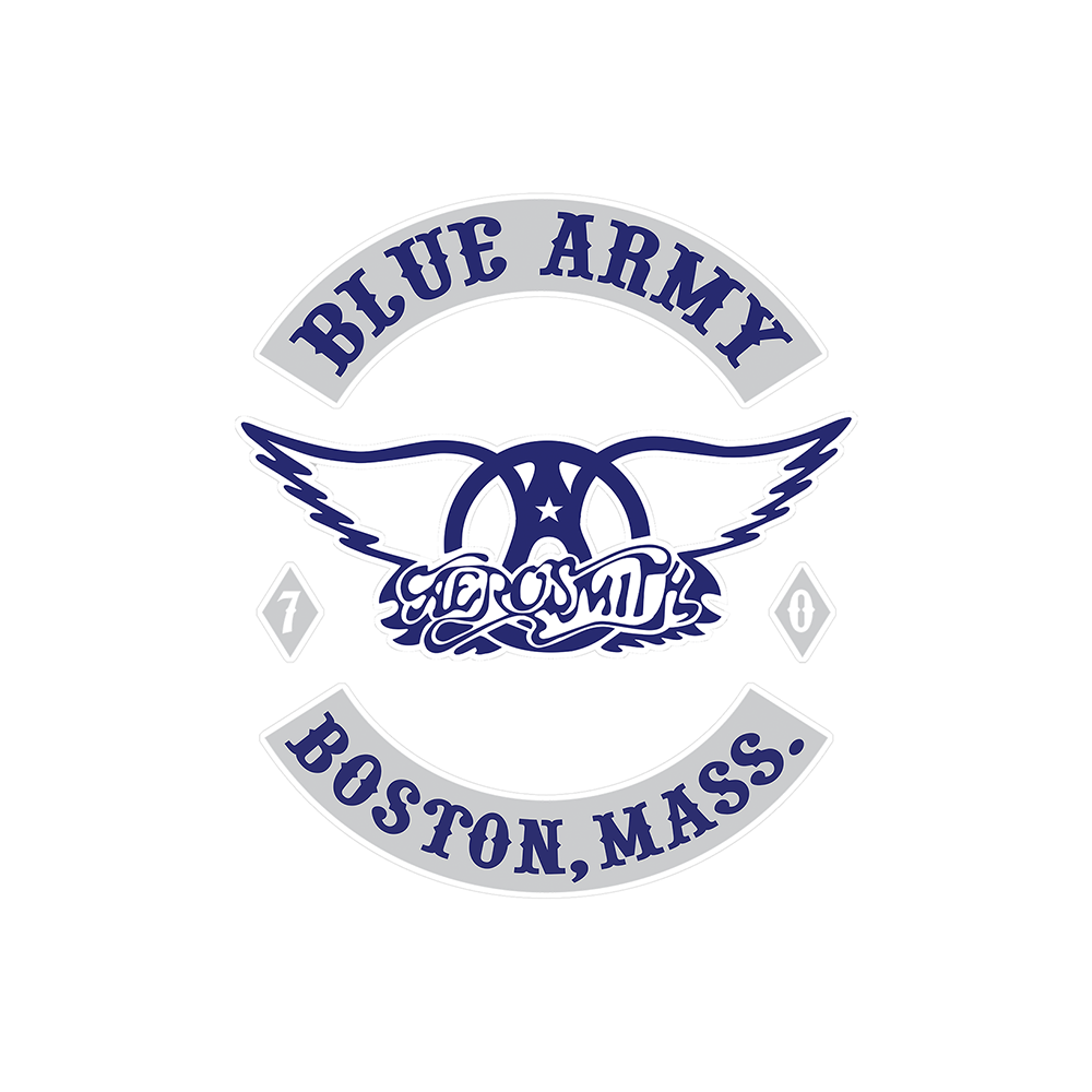 Aerosmith Blue Army adesivo blu 13x13 cm