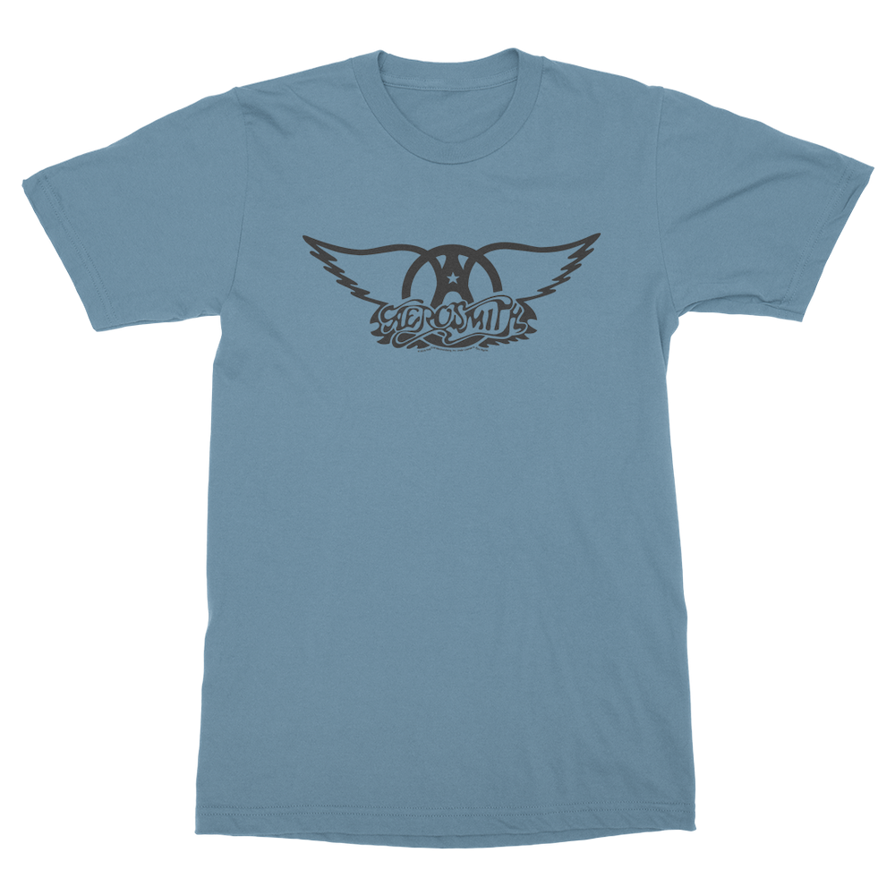Aerosmith Black Wings maglietta blu logo nero unisex