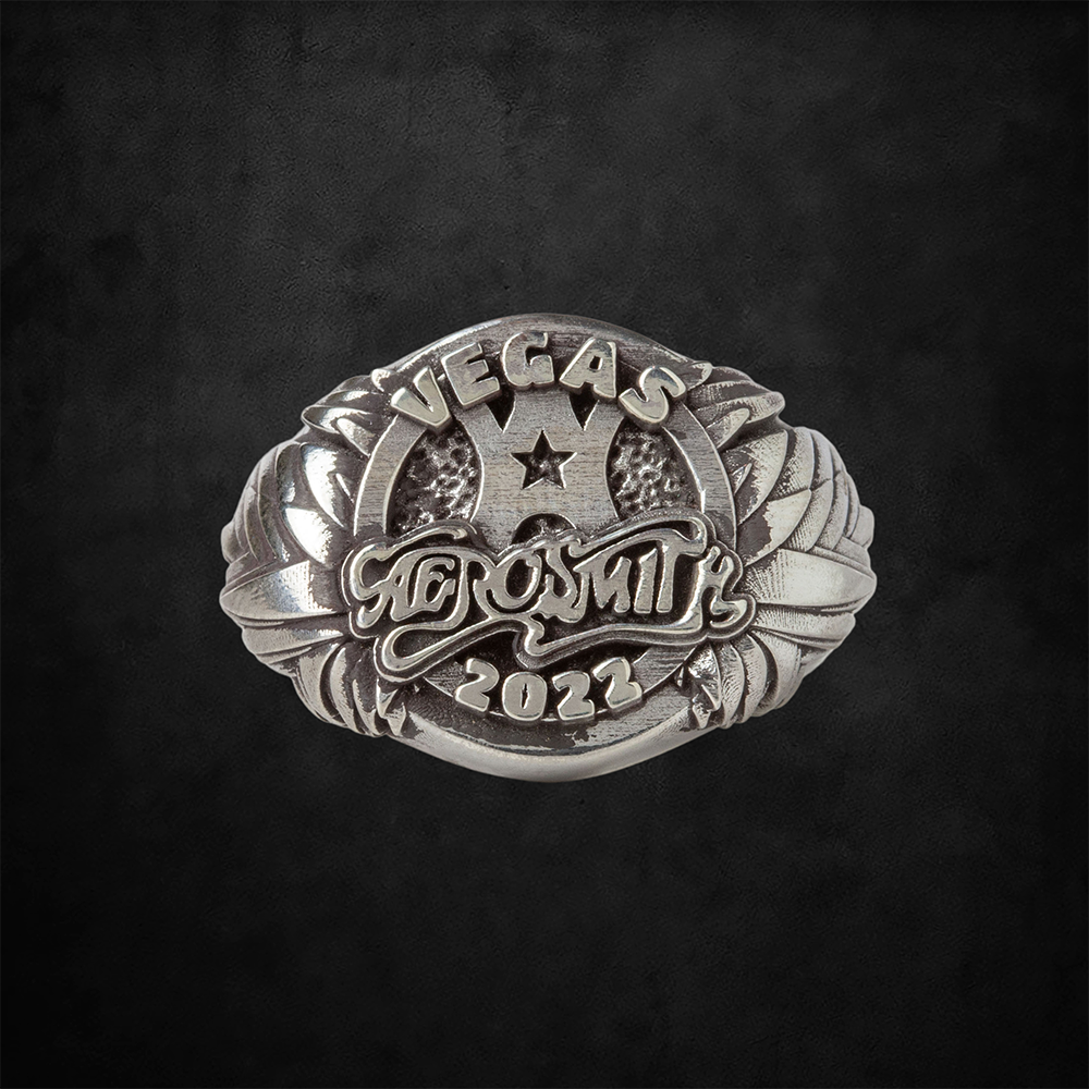 Aerosmith 50th Anniversary anello sigillo argento Vegas