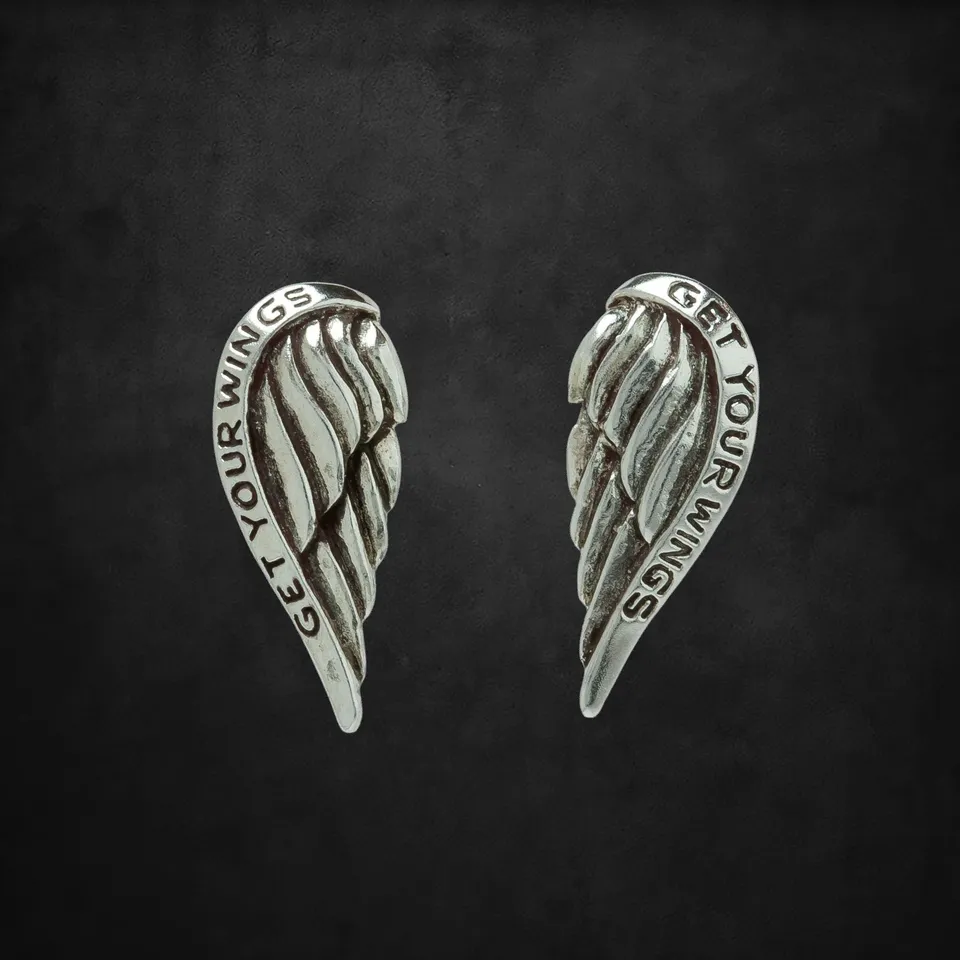 Aerosmith Feathered Wings orecchino argento sterling