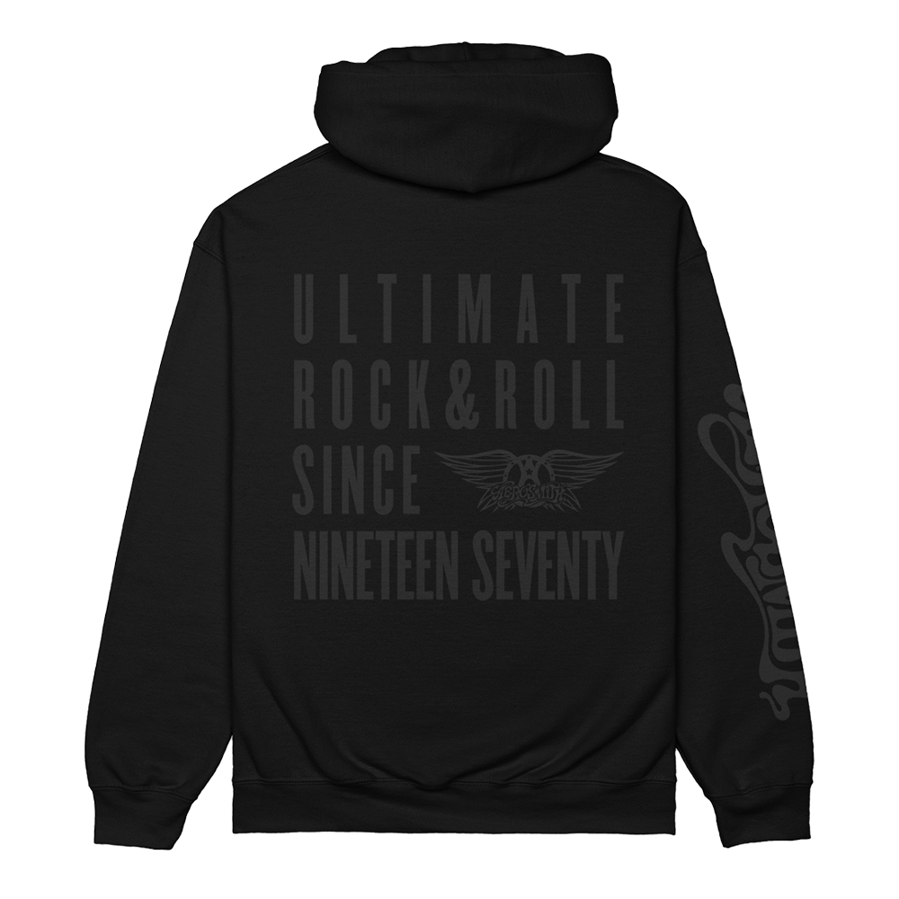 Aerosmith Ultimate Rock Felpa Cappuccio Nera Puff