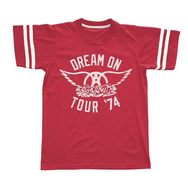 Aerosmith Dream On Tour ’74 Retro maglietta rossa unisex