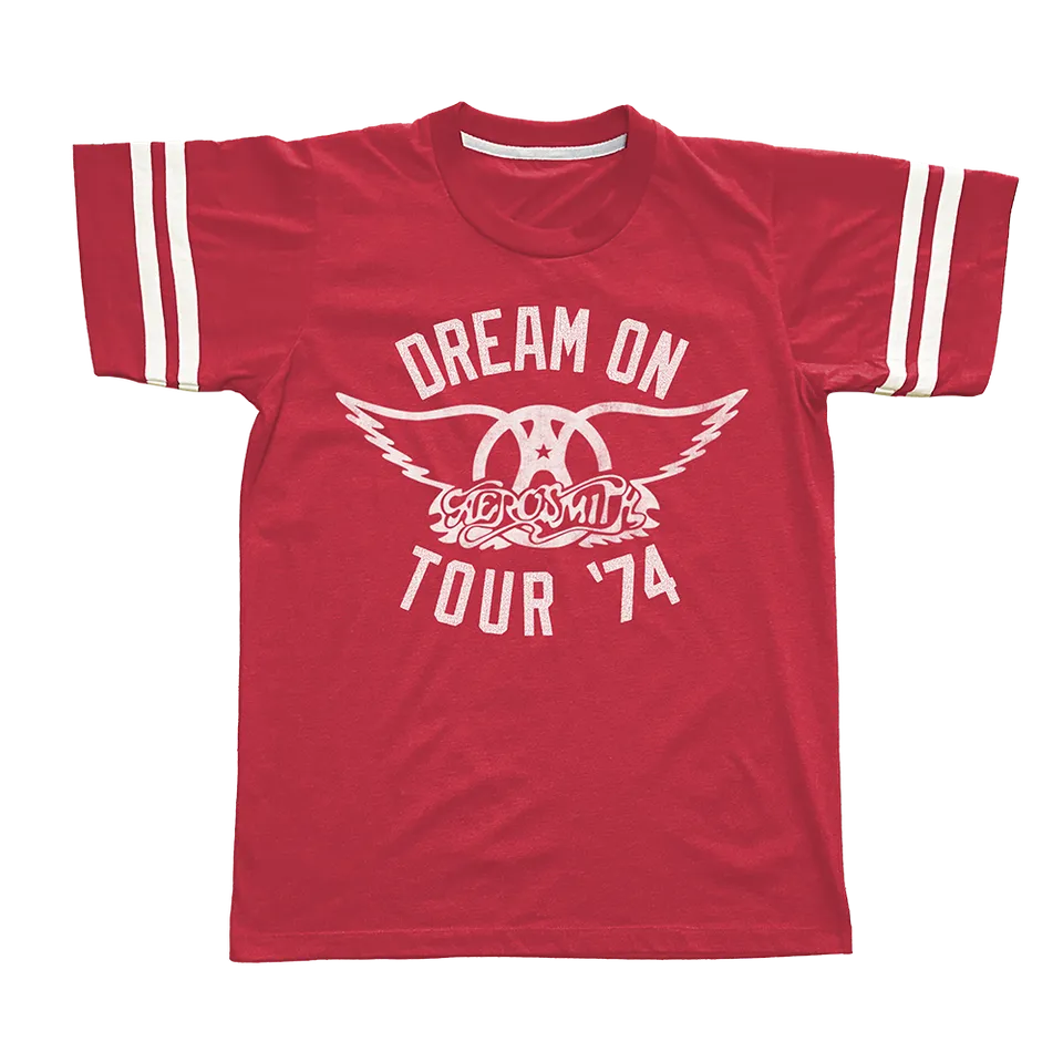 Aerosmith Dream On Tour ’74 Retro maglietta rossa unisex