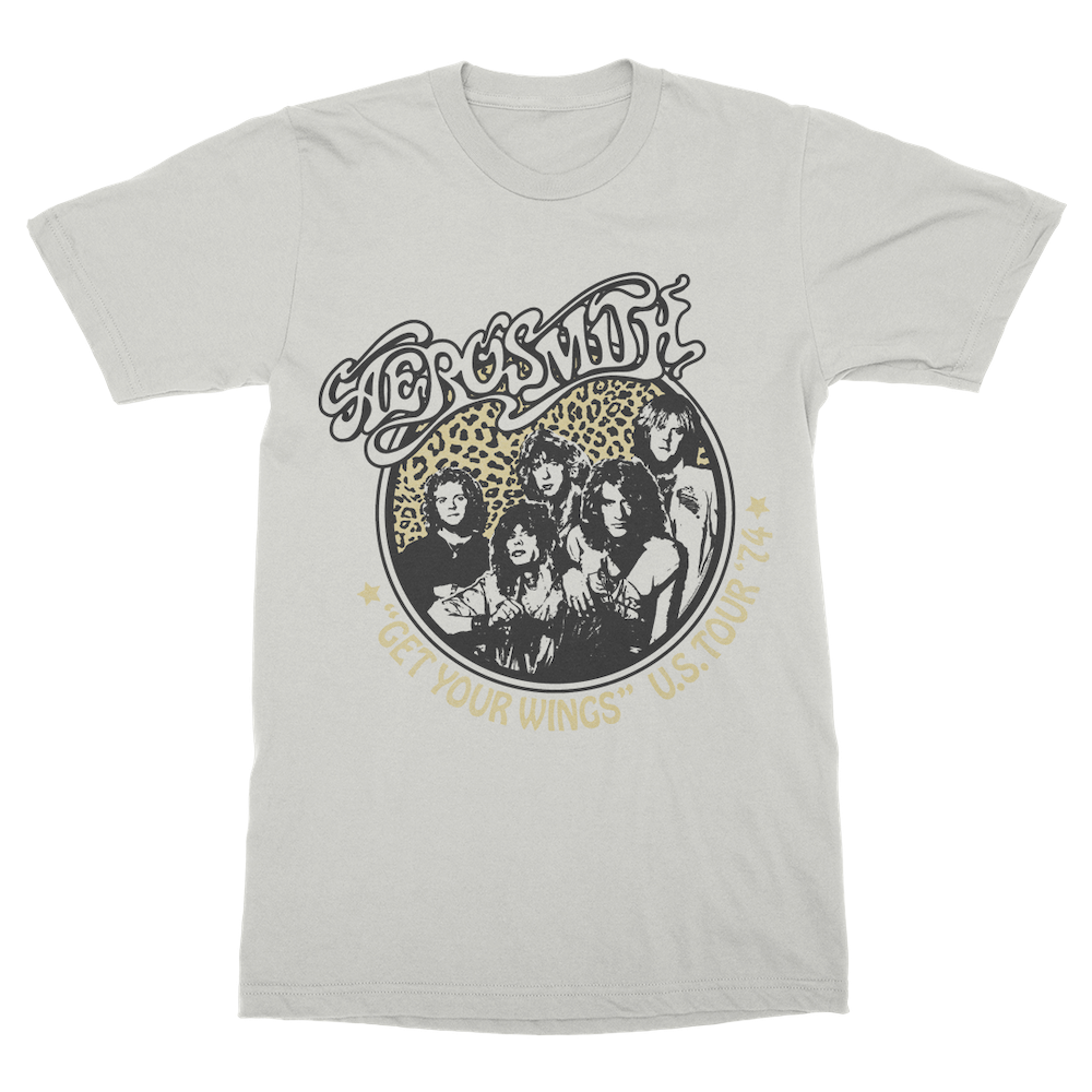 Aerosmith Wings Tour 74 t-shirt grigia 1974