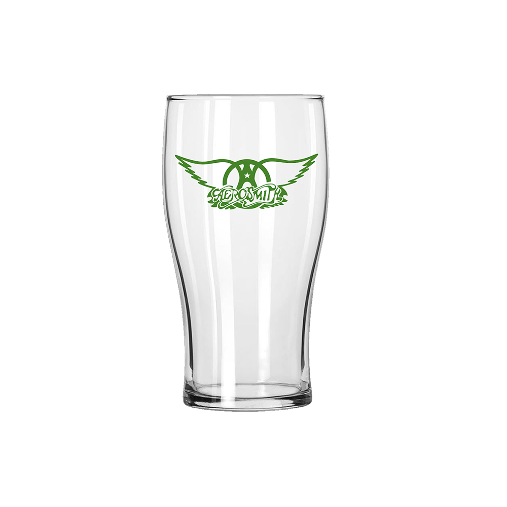 Aerosmith Boys Of Boston bicchiere pub vetro logo verde