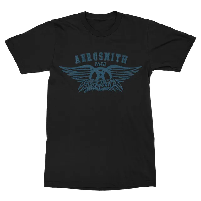 Aerosmith Est. 1970 maglietta nera unisex cotone