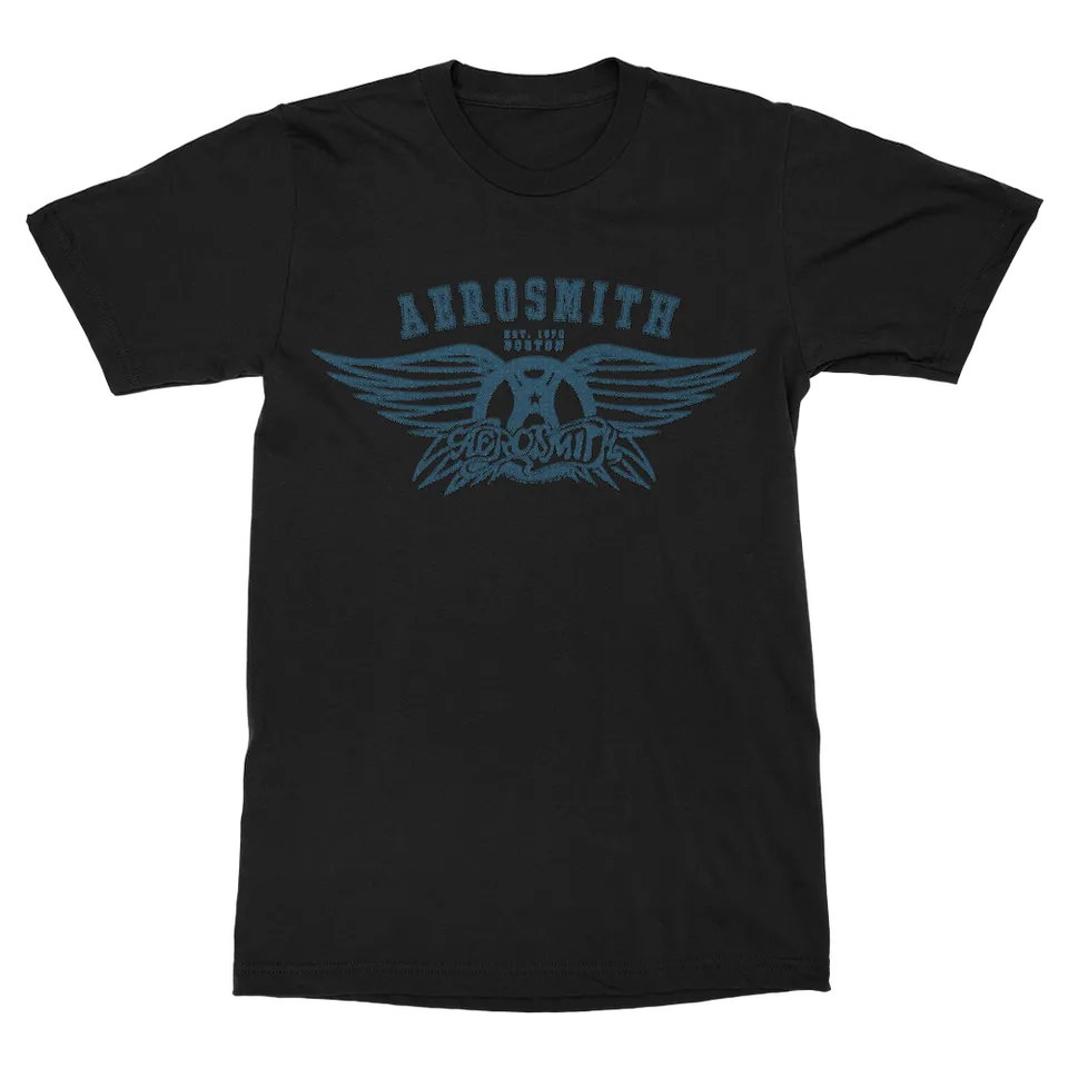 Aerosmith Est. 1970 maglietta nera unisex cotone