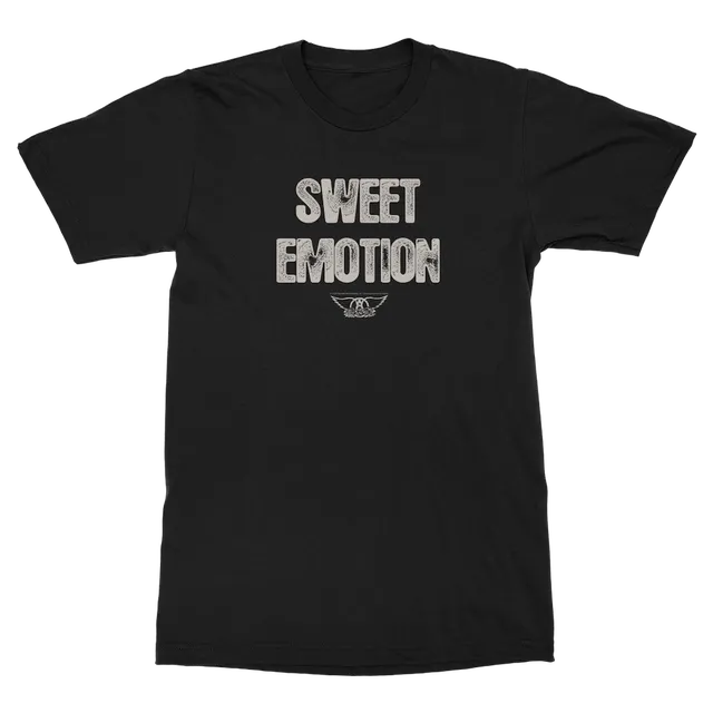 Aerosmith Sweet Emotion t-shirt nera unisex stampa testo