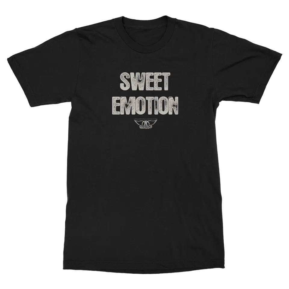 Aerosmith Sweet Emotion t-shirt nera unisex stampa testo