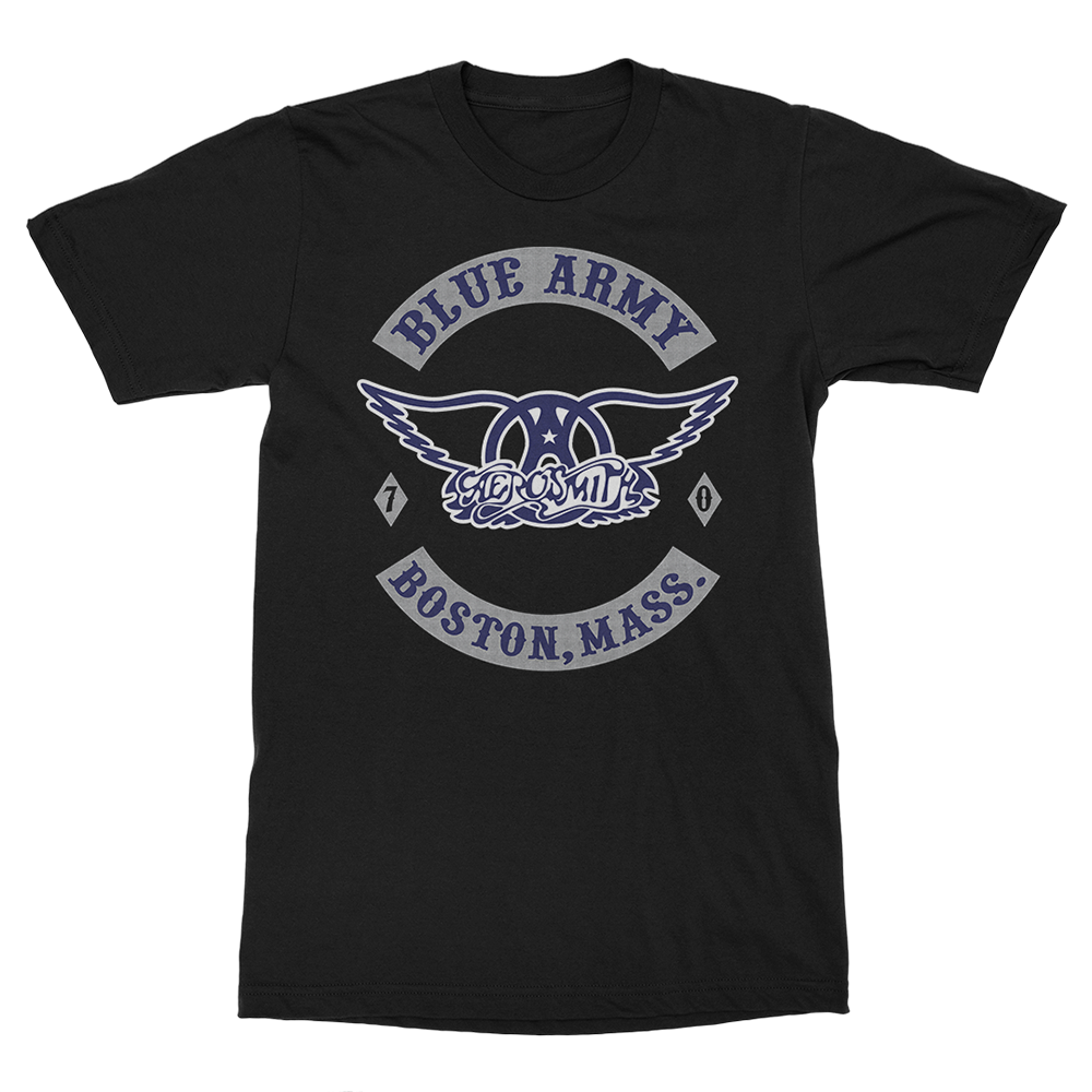 Aerosmith Blue Army t-shirt nera unisex logo classico