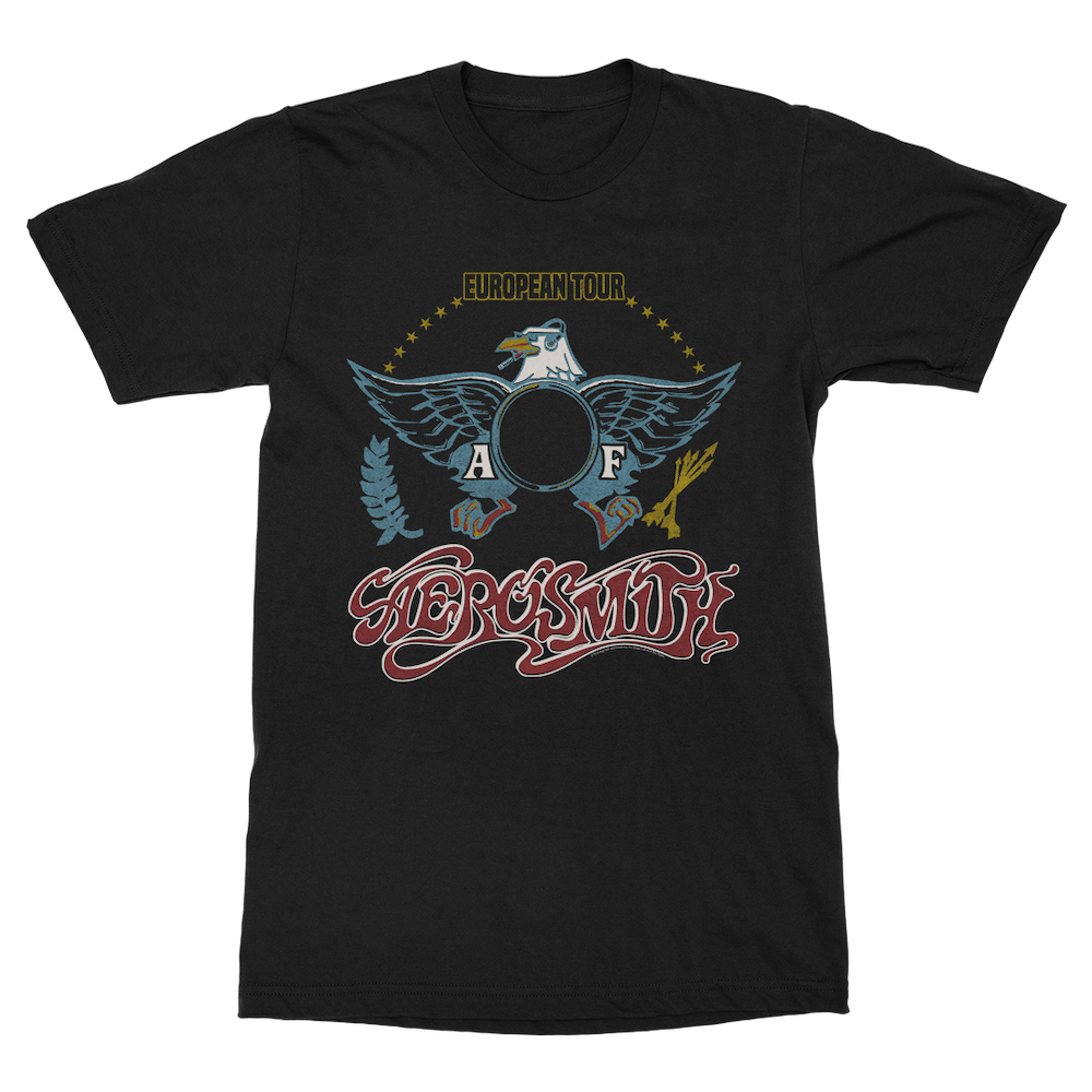 Aerosmith European Tour t-shirt nera unisex