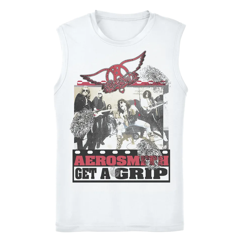 Aerosmith Get A Grip canotta muscle bianca unisex
