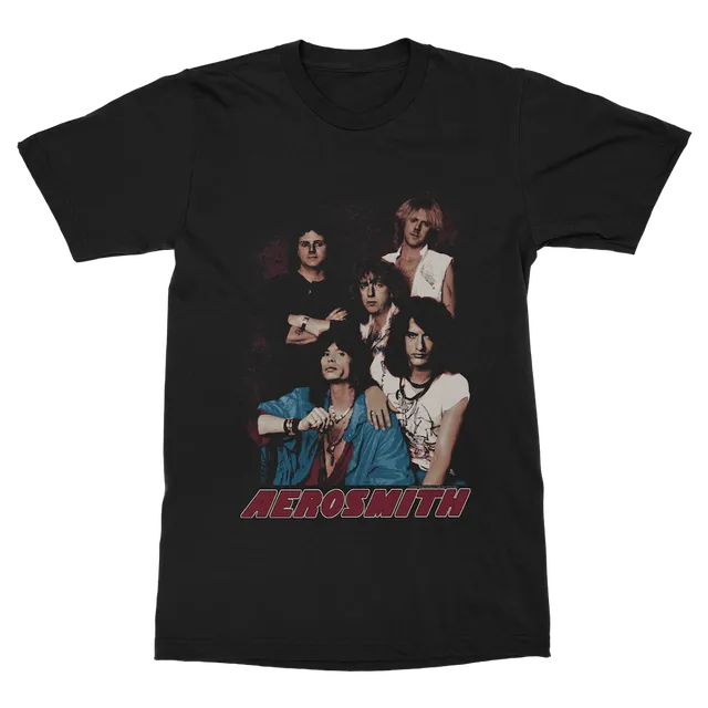 Aerosmith Portrait maglietta nera unisex foto vintage