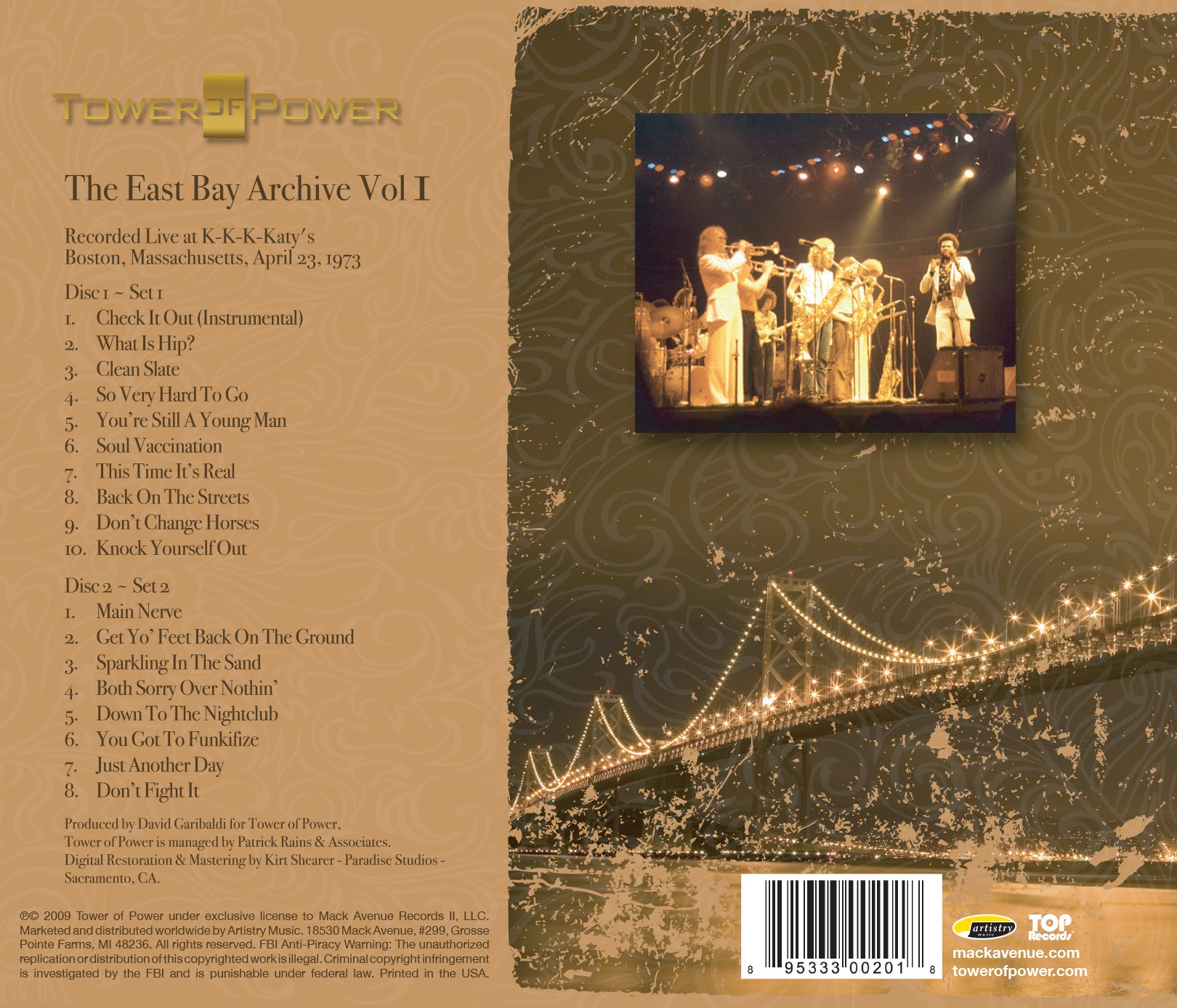 Mack Avenue Tower of Power East Bay Archive doppio CD