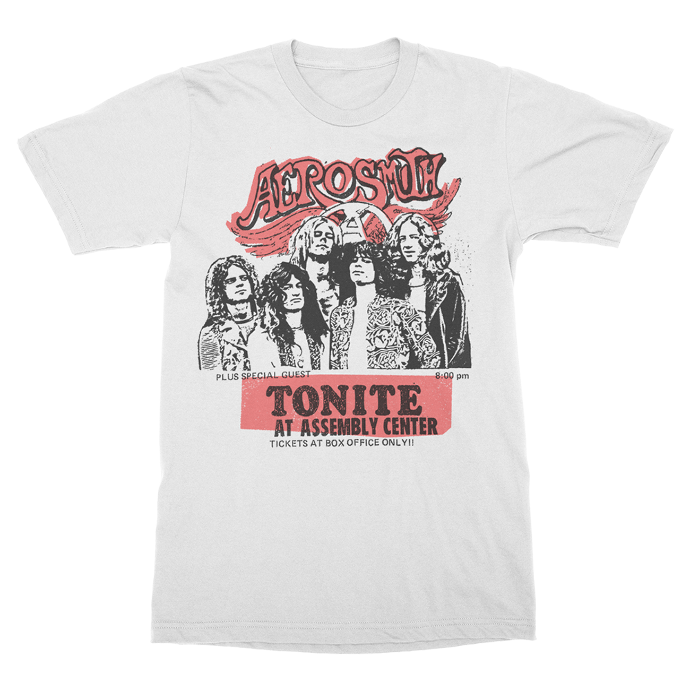 Aerosmith Tonite maglietta bianca illustrazione band