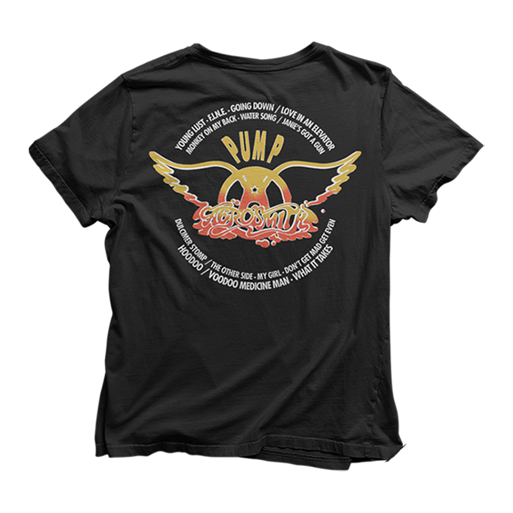 Aerosmith Pump Tracklist maglietta nera cotone